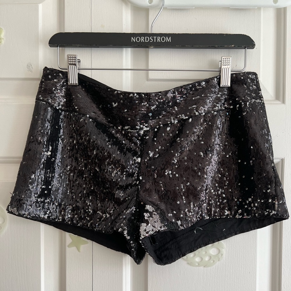 Black sequins shorts.